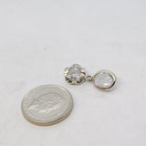 Sterling Silver Faceted Crystal Charm Pendant Vintage c1970