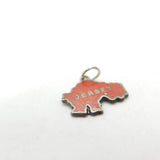 Sterling Silver & Red Enamel Jersey Outline Charm Vintage c1960