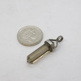 Sterling Silver Citrine Set Drop Charm Pendant Vintage c1970s