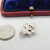 Sterling Silver and Milky Quartz Charm Pendant Vintage c1970