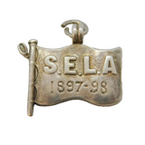 Sterling Silver 'SELA' Sailing Flag Charm Pendant Antique 1897 Victorian