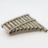 Mexican Sterling Silver Panpipes Musical Large Brooch Vintage c1970s