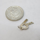 Sterling Silver 'R' Initial Charm Pendant Vintage c1970s