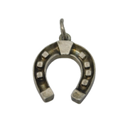Sterling Silver Lucky Horseshoe Charm Pendant Vintage c1970