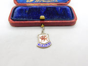 Sterling Silver and Enamel Bala Travel Shield Charm Pendant Vintage c1970