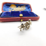 Sterling Silver Cycle Rickshaw Charm Pendant Vintage c1970