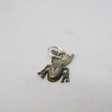 Sterling Silver Scarab Beetle Charm Pendant Vintage c1970