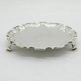 George II Sterling Silver Pie Crust Edge Salver Dish Antique 1735 London