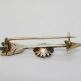 Austro-Hungarian Sterling Silver, Turquoise Arrow Sweetheart Brooch Antique