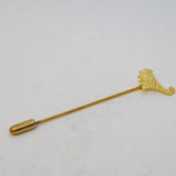 Gold on Sterling Silver Floral Cornucopia Stick Pin Antique c1930 Art Deco
