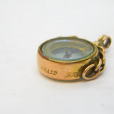 Edwardian 9ct Yellow Gold Working Compass Fob Pendant Antique c1910s