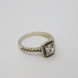 Sterling Silver Paste Set Art Deco Style Dress Ring Vintage c1970 Size K 1/2