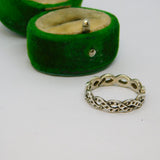 Sterling Silver Dotty Design Braided Band Ring Vintage c1970 Size O