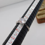 Sterling Silver Crystal Set Solitaire Ring Vintage c1970 Size S UK