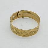 20th Century Rolled Gold Floral Cuff Bangle Bracelet Antique c1920s
