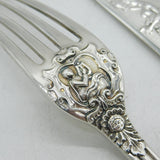 George Adams Victorian Sterling Silver 'Canova' Pattern Christening Set Antique
