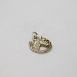Sterling Silver Horse Head In Horseshoe Charm Pendant Vintage c1970