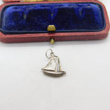 Sterling Silver Sailing Yacht Charm Pendant Vintage c1970