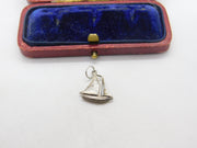 Sterling Silver Sailing Yacht Charm Pendant Vintage c1970
