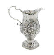 George III Sterling Silver Flower & Bird Pattern Cream Jug Antique 1778 London