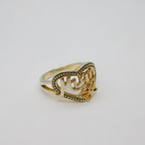 Sterling Silver Heart & Butterfly "Mum" Dress Ring Vintage c1970 Size M