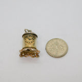 Sterling Silver Baroque Style Cased Mantle Clock Charm Pendant Vintage c1970s
