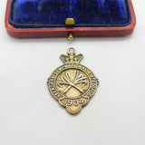 Edwardian Sterling Silver Prize Leek Competition Fob Medal 1904 Birmingham