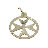 Sterling Silver Maltese Cross Charm Pendant Vintage c1970