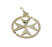 Sterling Silver Maltese Cross Charm Pendant Vintage c1970