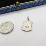 Sterling Silver and Enamel Travel Shield Oban Charm Pendant Vintage c1970