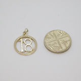 Sterling Silver 18th Birthday Round Charm Or Pendant Modern c1990s