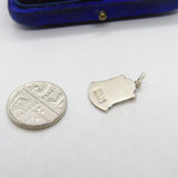Sterling Silver & Enamel Wales Leek Shield Charm Pendant Vintage c1970