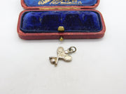 Sterling Silver Tennis Racket and Ball Charm Pendant Vintage c1970