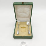 20th Century Boxed Silver Plated Goblet & Cutlery Gift Set Antique c1920