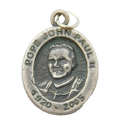 Sterling Silver Pope John Paul II Charm Pendant Vintage c1970s