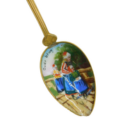 20th Century Gilt Metal & Colourful Enamel Amsterdam Souvenir Spoon Antique