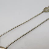 19th Century Chinese Pair of Sterling Silver Tea Mixing Spoons Antique c1890