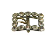 Victorian Sterling Silver Paste Set Small Buckle Antique 1895 Chester