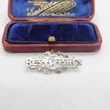 Victorian Sterling Silver 'Best Wishes' Sweetheart Brooch Antique c1880
