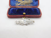 Victorian Sterling Silver 'Best Wishes' Sweetheart Brooch Antique c1880