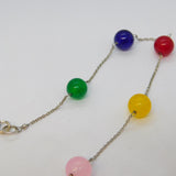 Sterling Silver & Semi-Precious Bead Set Necklace Vintage c1970s