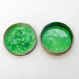 20th Century Japanese Silver Plated Colourful Enamel Trinket Pot Antique c1920s