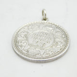 King George V Indian Colonial Sterling Silver Rupee Coin Pendant Antique 1919