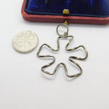 Sterling Silver Cartoon Flower Charm Pendant Vintage c1970