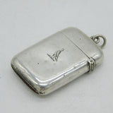 Victorian Sterling Silver Enamel Exeter College Oxford Vesta Case Antique 1876