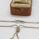 Sterling Silver Essential Box Chain Necklace with Knotted Design Vintage c1980