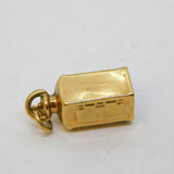 9ct Yellow Gold & Red Glass Port Ships Lantern Charm Vintage 1975 London