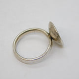 Studio Sterling Silver Floral Pattern Dress Ring Vintage c1970s