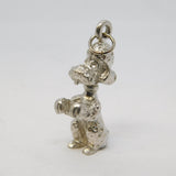 Sterling Silver Cast Poodle Dog Charm Pendant Vintage c1970