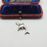 Sterling Silver Leaping Dolphins Charm Pendant Vintage c1970
